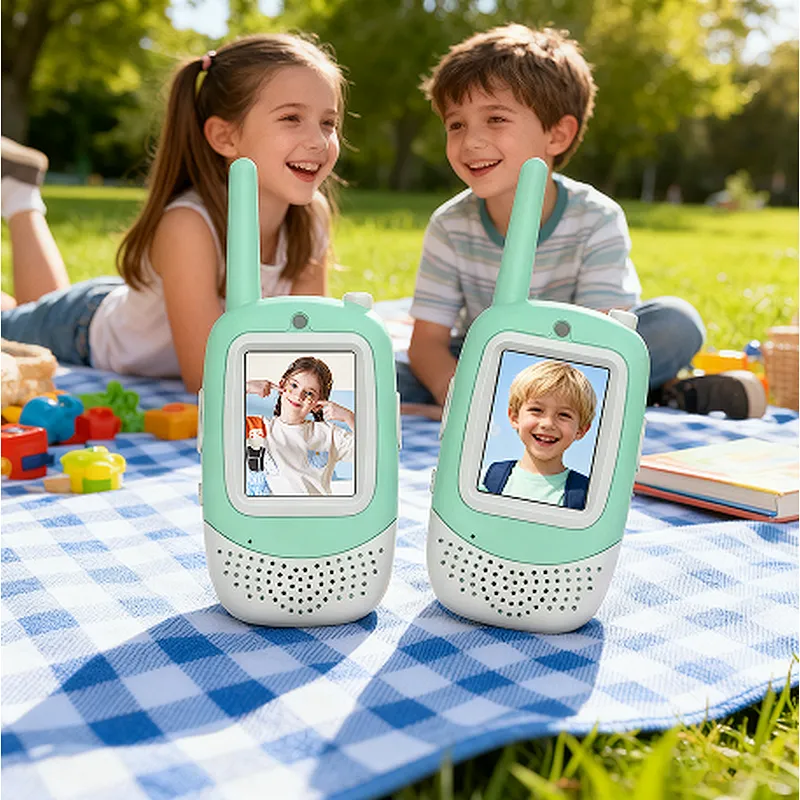 2 Pack Video Walkie Talkies for Kids, 2.0 Inch Screen WiFi Kids Walkie Talkie Gift Toys, Rechargeable Best Walkie Talkies for Kids Outdoor Camping Birthday Present